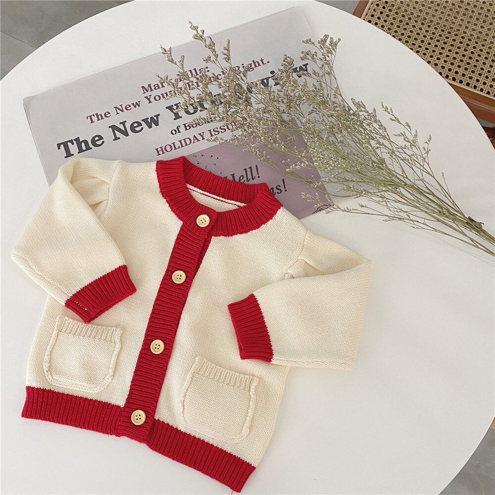 Baby Girl Knitted Clothes Kids Girls Sweater Knit Cardigan Jacket Baby Sweater Coat Girls Cardigan: 2134351435beige / 24M   90cm