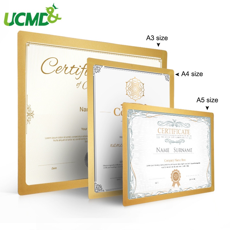 Magnetic Self-adhesive File Poster Photo Frames Sticker Gold A3 A4 A5 Office Picture Photo Certificates Document Frame For Wall