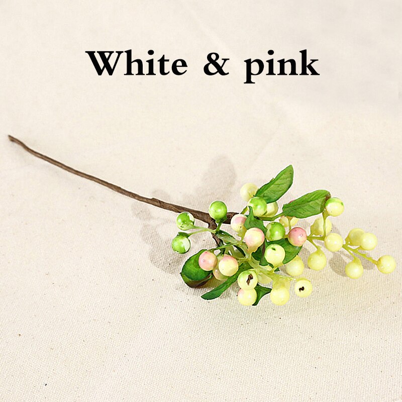 Moras artificiales decorativas para decoración del hogar, frutas y frutas, para oficina, fiestas, bodas y fiestas: White Pink
