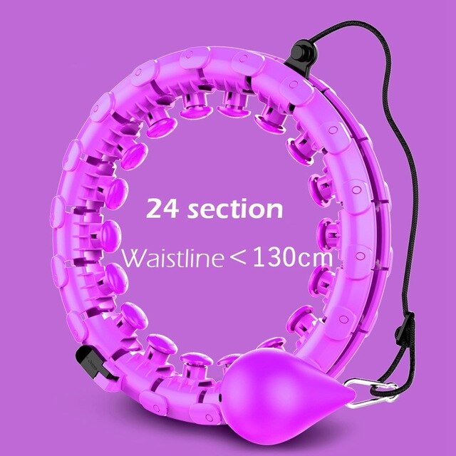 Thin Waist Smart Sport Rings Detachable Adjustable Auto-Spinning Circle Abdominal Exercise Gym Fitness Equipment Home Training: Purple-130cm