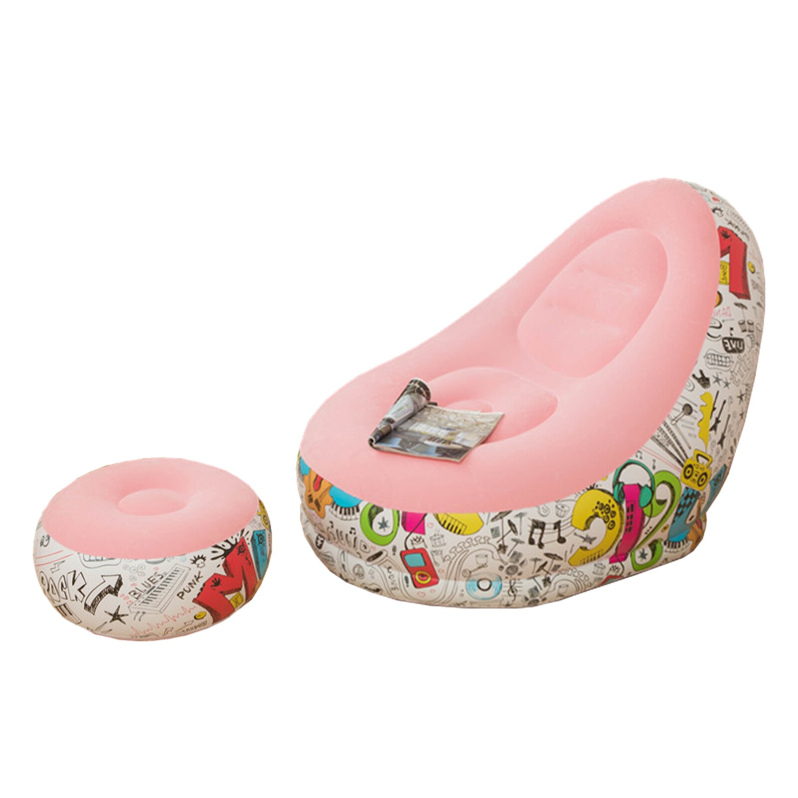 Couch Woonkamer Stoelen Draagbare Lucht Opblaasbare Outdoor Voet Kruk Bean Bag Stoel Set Indoor Home Decor Luie Sofa Slaapkamer lounge: Roze