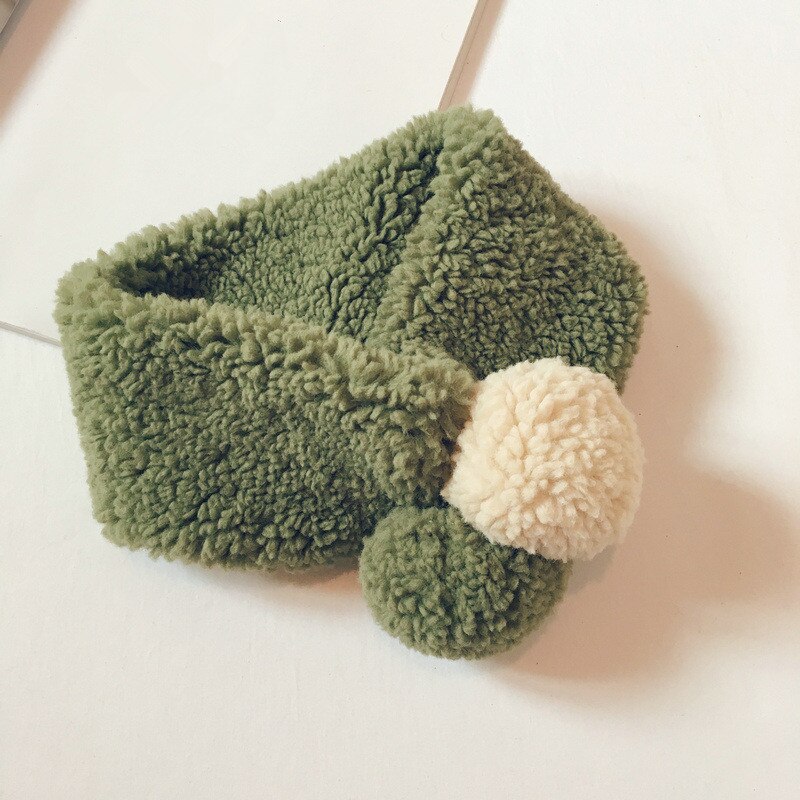 Herfst- en wintergebreide kindersjaal joker koreaanse stijl effen ringsjaal voor jongen en meisje 44: Groente