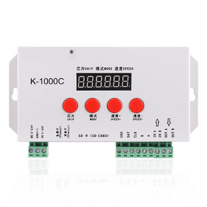 K-1000C controlador K1000C WS2812B WS2811 APA102 T1000S WS2813 LED 2048 píxel controlador de programa DC5-24V