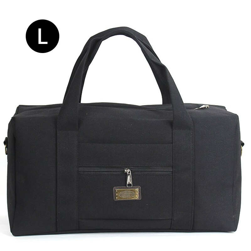 Unisex Zachte Canvas Handtas Reistas Grote Capaciteit Plunjezak Pak Voor Trolley Case Opslag Doek Tool Bagage Tote Bag XA583F: Black L