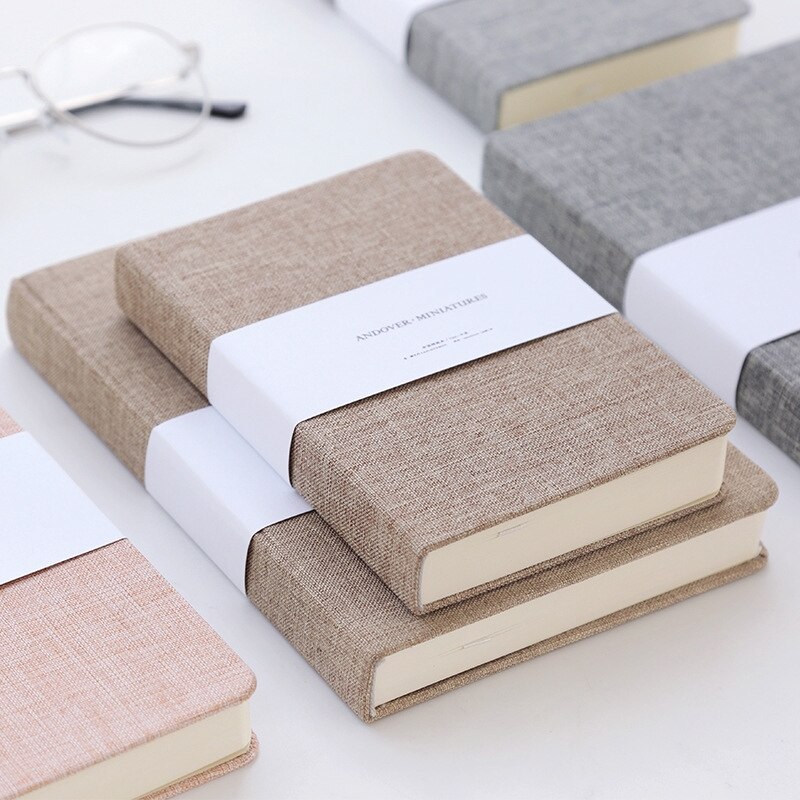 Blank and Grid Paper Notebook Linen Hard Cover 256 Pages Bullet 80 GSM Journal Planner Office School Supplies Stationery