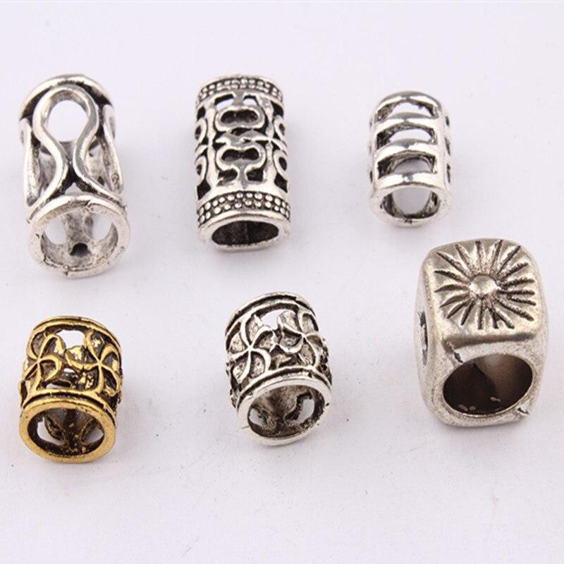 5Pcs Metal Hair Braider Rings Beads Cuffs Tubes Charms Hair Styling Tool Dreadlock Dread Hair Braids Decoration Accessories