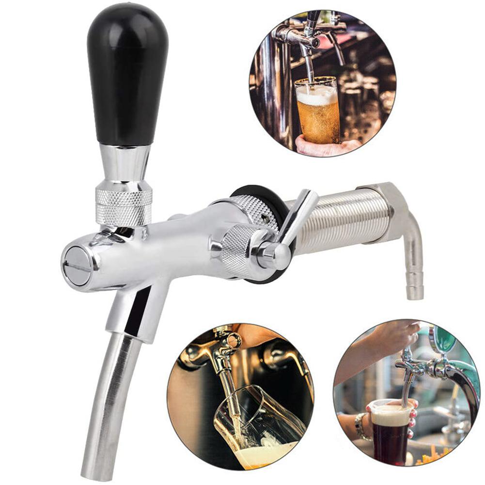 Adjustable Beer Tap Rate Control Faucet with 4inch Shank Home Bar Brewing Tool Draft beer machine beer tap with, G5/8 thread.