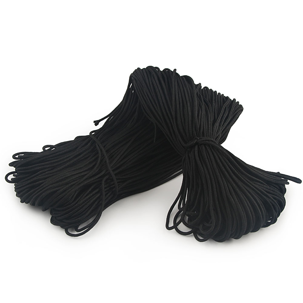 Paracord-cuerda trenzada para paraguas Paracord, brazalete de cordón trenzado de 2mm para acampada, 100m: Plata