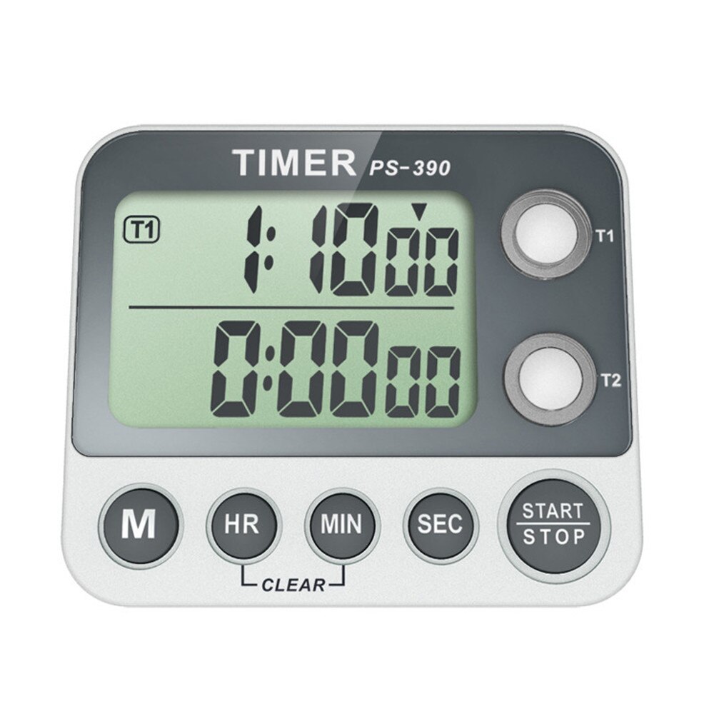Dag Chasing PS-390 Dual Channel Timer Timer Herinnering Timer Wekker Knop Geen Geluid Volume Verstelbare