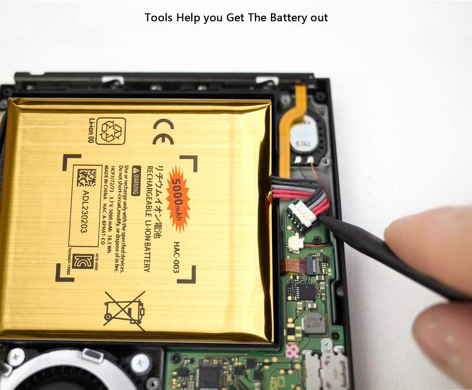Hac -003 akku-reparatur für nintendo switch konsole (5000 mah li-ion akkus)