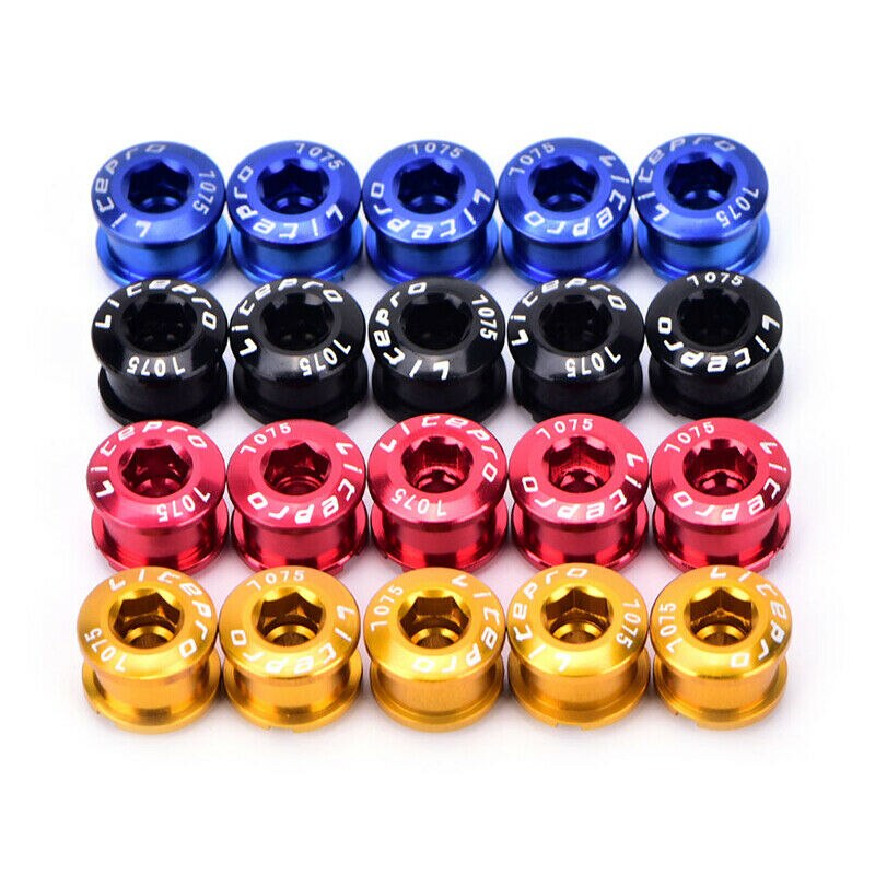Litepro 4/5Pcs Mtb Kettingblad Bouten Aluminium Single Speed Disc Super Licht Kettingwiel Schroeven Voor Road Mountain fiets Crank
