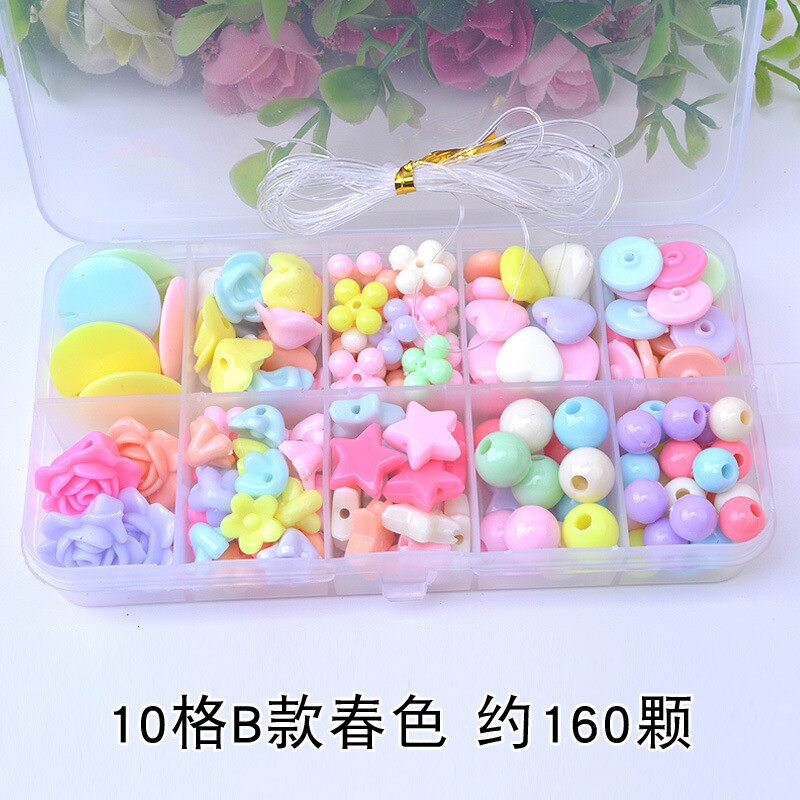 DIY Handmade Beaded Toy with Accessory Set Children 10 Grid Girl Jewelry Making Toys Educational Toys Children: C
