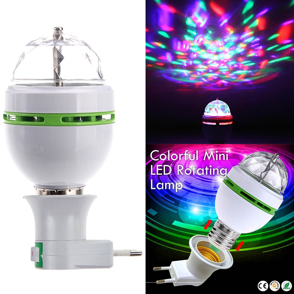 Full Kleur 3 w Mini E27 RGB LED Lamp Auto rotating rgb led dj disco podium verlichting 85-265 V Lamp voor Bar KTV Verlichting