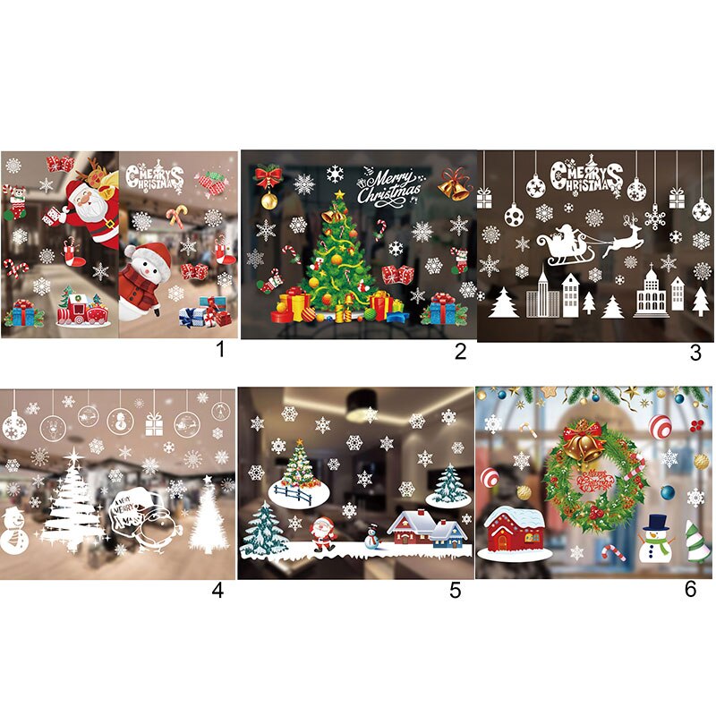 Christmas Window Clings Christmas Snowflake Window Stickers Decals Reusable Electrostatic for Window Glass Mirror Decoration