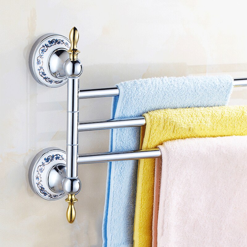 Toallero antiguo europeo para baño, barra giratoria de porcelana, accesorios de baño, 3/ 4 Bar