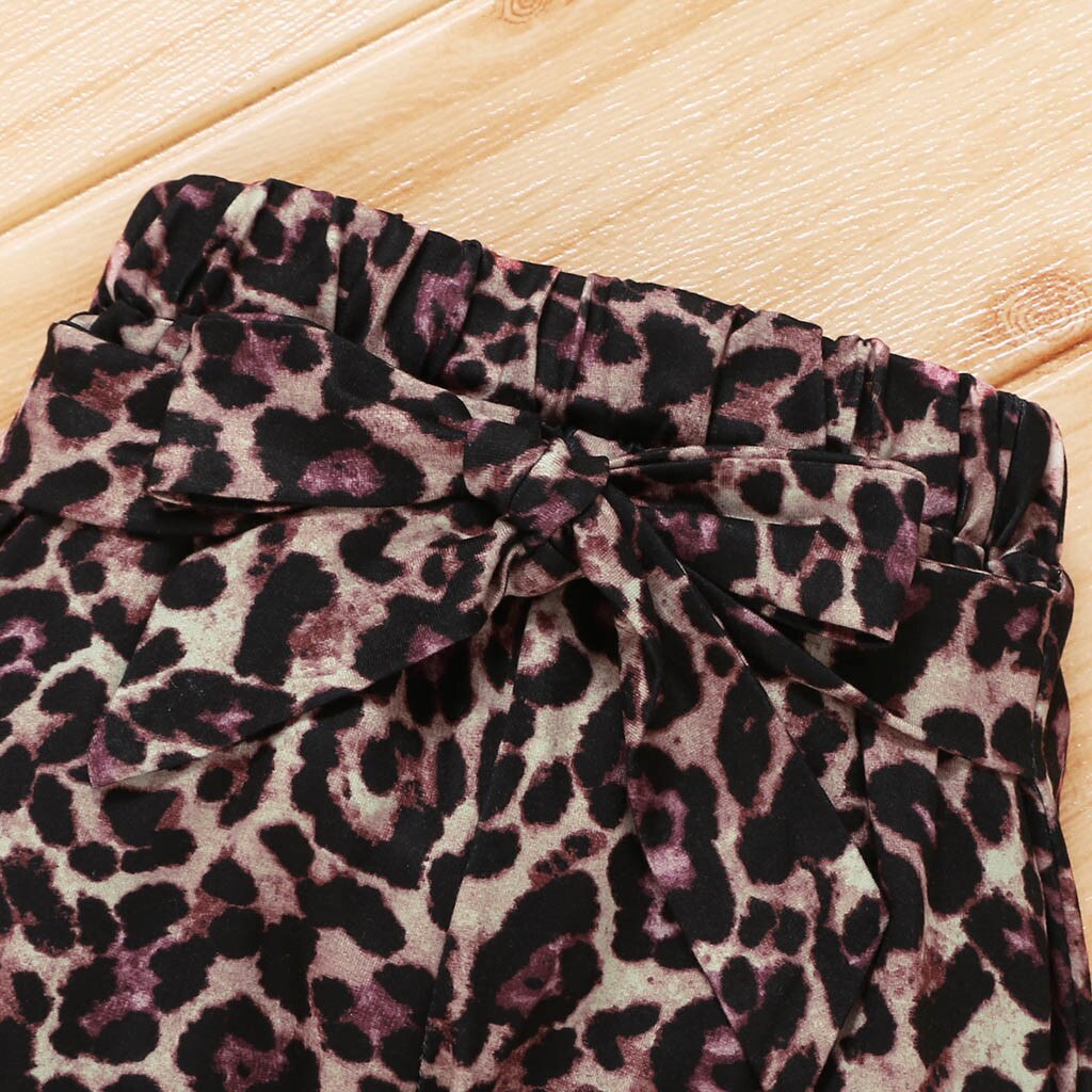 Infantile bébé filles lettre imprimé barboteuse body + pantalon léopard + bandeau tenues avec nœud papillon enfant en bas âge fille vêtements tenues #55