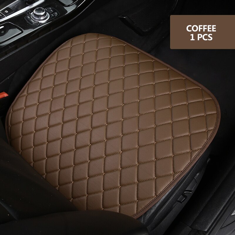 Auto Bekleding Universele Pu Lederen Auto Stoelhoezen Bescherming Auto Zetels Kussen Pad Matten Stoel Protector Interieur Accessoires: Coffee 1pcs