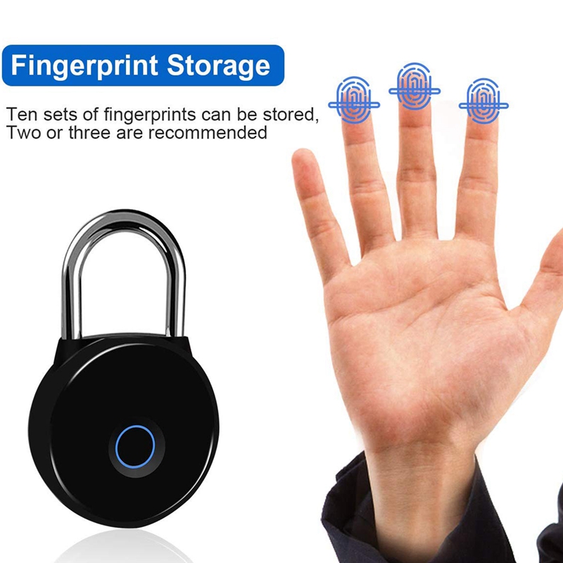 Fingerprint Padlock Smart Bluetooth Phone APP Lock Security Door Lock Outdoor Door Padlock Line