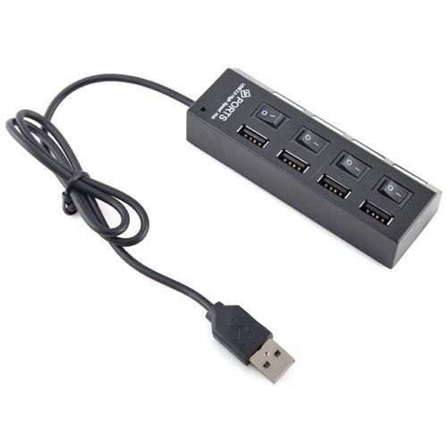 ON/OFF Switch 4 Port USB 2.0 HUB Hi-Speed Laptop PC #24 #5646