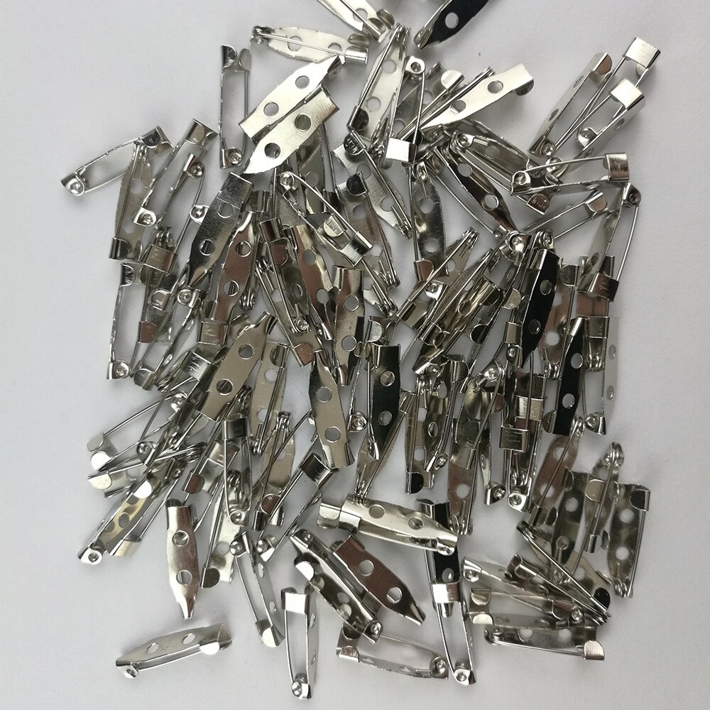 ! 50 unids/bolsa broche de seguridad con tono de hierro, pasadores de barra de seguridad con cierre trasero, accesorios de joyería para fabricación de broches DIY de 20/25MM