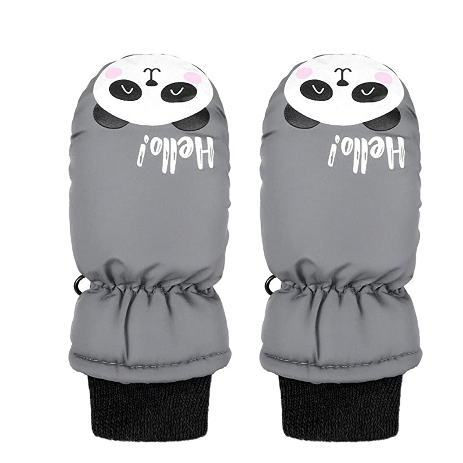 1 Pairs Kids winter gloves Toddler Kids Baby Boys Girls Snowboarding Ski Gloves Waterproof Warm Snow Mittens gloves guantes: Gray