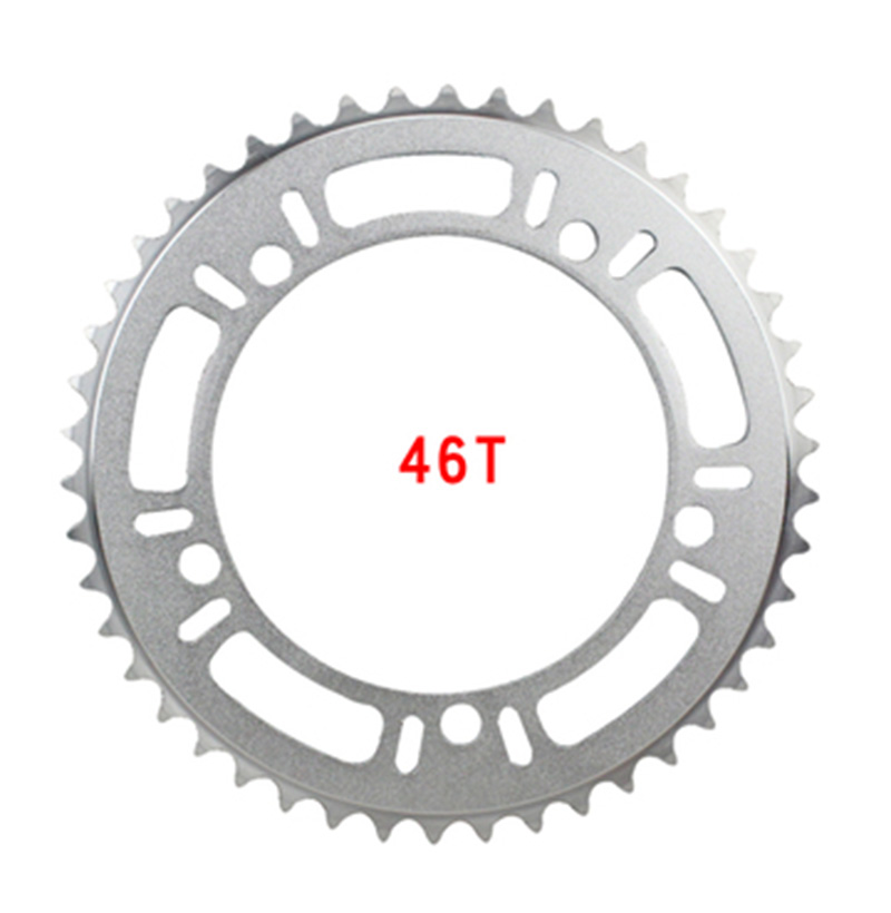 Fixed Gear Bicycle Chainring Single Speed Bike 130 BCD Chain Wheel Fixie 44T 46T 48T 1/2X1/8&quot; Crankset Plate BIke Spare Parts: 46T Silver