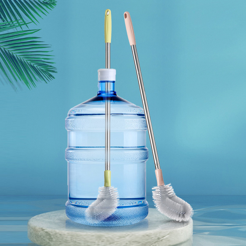 1 st Plastic Water Dispenser Water Emmer Reinigingsborstel Huishoudelijke Reinigingsborstel Wassen Cleaner Gadget Met Roestvrij Stalen Staaf