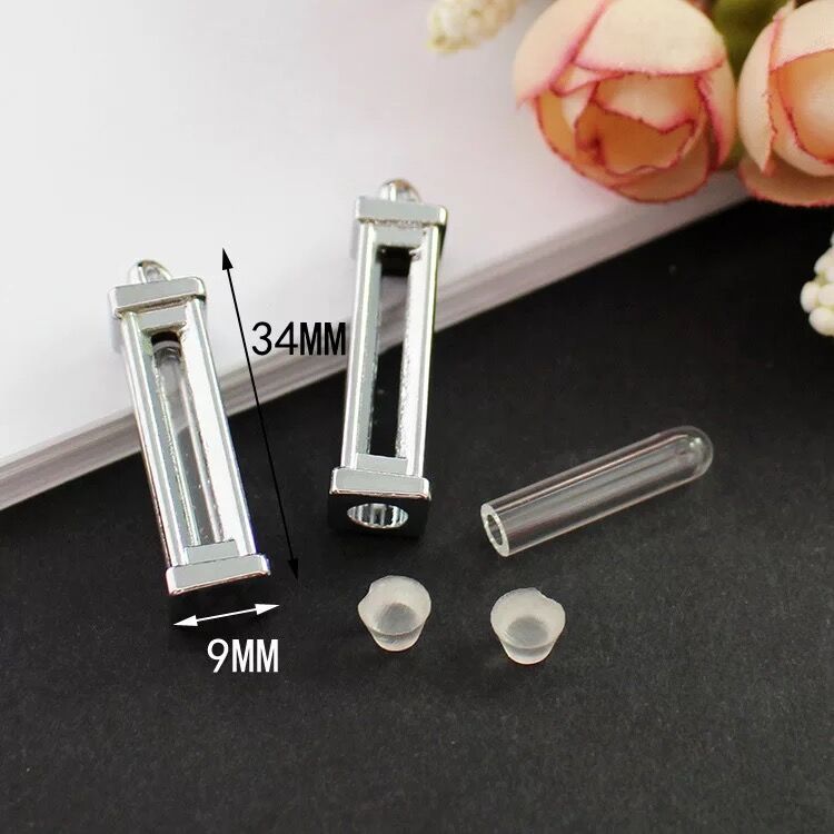 5 stücke Glas Fläschchen Anhänger Medaillon parfüm öl flasche Reize Kupfer Container wünschen Flasche Charme Name Auf Reis Kunst Schmuck: Nein13