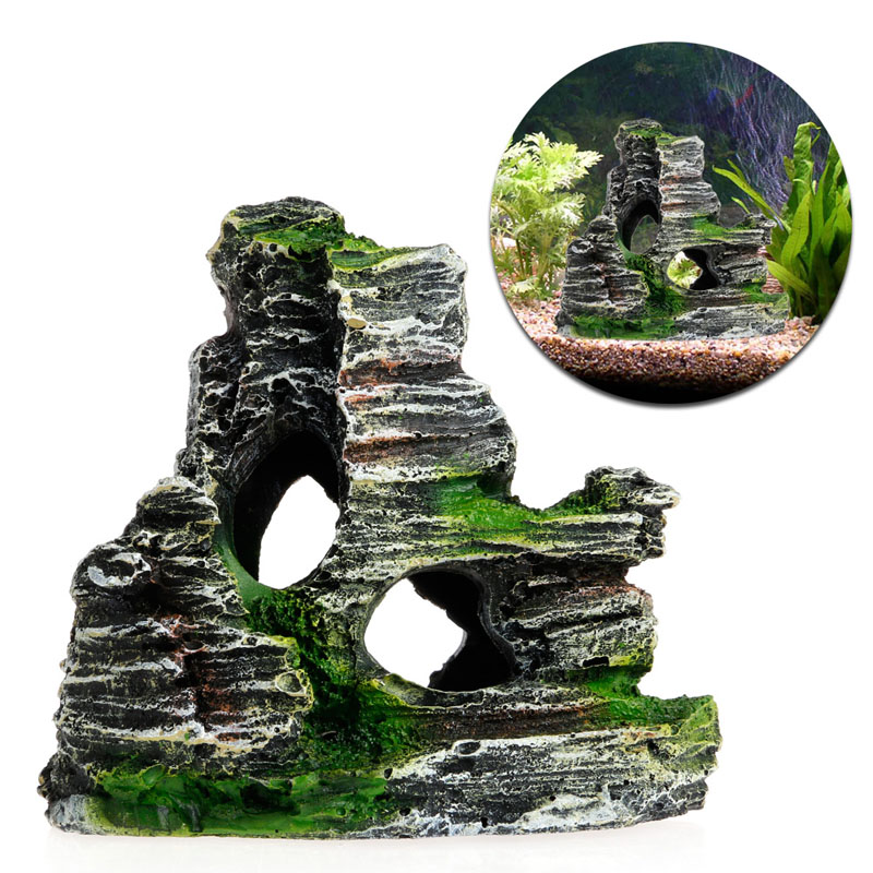 Aquarium-Dekoration Set – Korallenberg & 4 Wasserpflanzen Als Versteck Für Fische