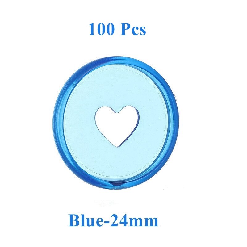 30/50/100 stk happy planner disc til notesbøger/planlæggere 24mm geléfarvede løsblade svampebindsbind scrapbogsbinderinge: 100 stk-blå