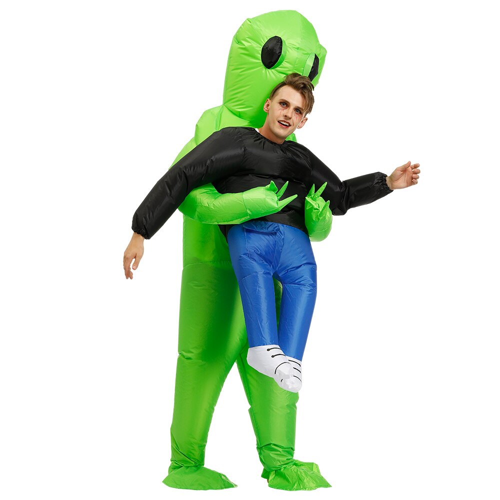 Inflatable Costume green alien Adult kids Funny Blow Up Suit Party Fancy Dress unisex party costumes Halloween Costume