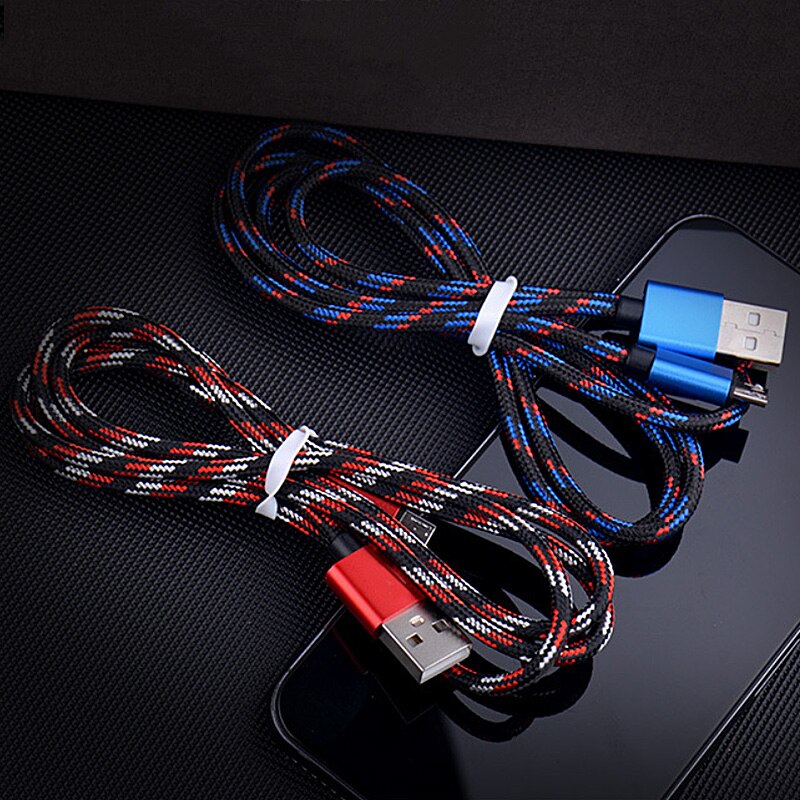 Android Data Cable Fast Charging Line Nylon Braided Aluminum 2A Charging Cable mini usb USB extension cable 1m