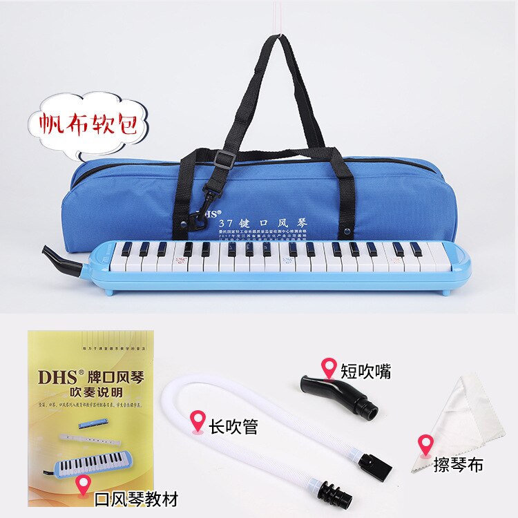 Organo a bocca durevole 32/37 tasti per pianoforte Melodica con borsa per il trasporto strumento musicale per gli amanti della musica regalo per principianti squisito: 37 keys blu