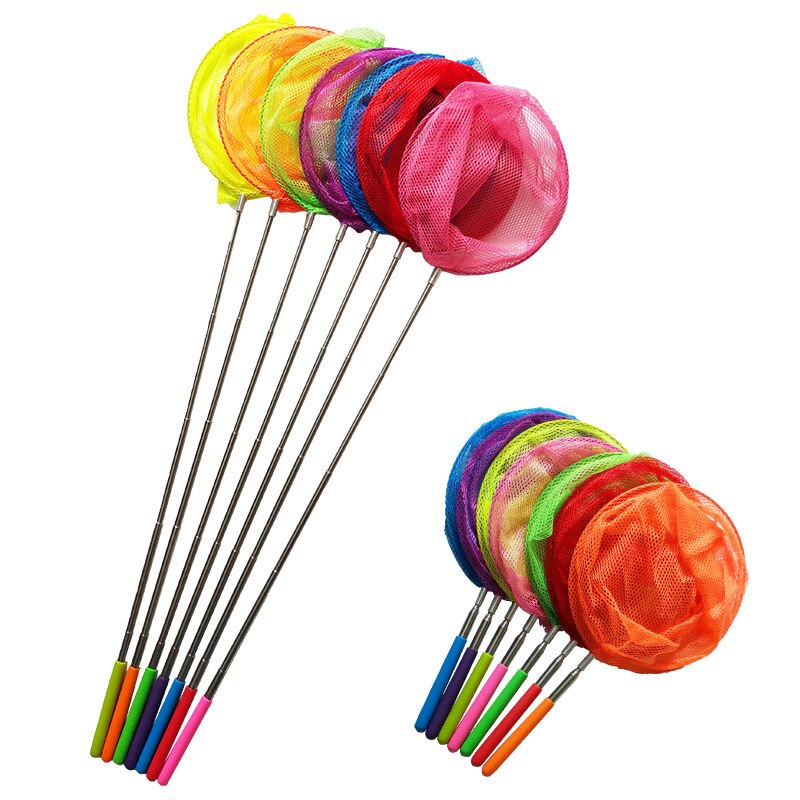 1Pcs Rvs Intrekbare Net Kinderen Visnet Bug Netto Vlinder Net Catch Salvage Vis Net Zak Outdoor Speelgoed