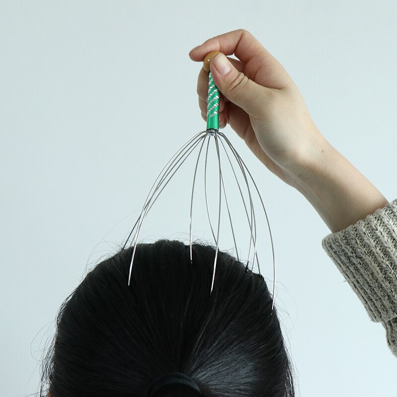 Appareil de Massage en métal unisexe, 1 pièce, tête de poulpe, Relaxation du cuir chevelu, soulagement de la douleur, soulagement du Stress