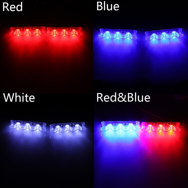 2x3LED Krankenwagen Polizei licht DC 12V Strobe warnen licht für Auto Lkw Notfall Licht Blitz stroboskop Licht Signal licht