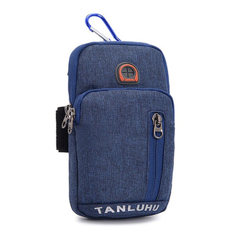 Sports Cell Phone Arm Bag Running Mobile Phone Arm Wrist Pouch Hiking Cycling Phone Bag Single Shoulder Gadget Holder: Dark blue