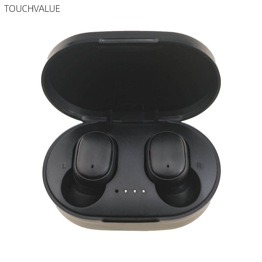 Wireless Earbuds with Microphone Charging Case Pink White Black Green Bluetooth Earphone For ios Android Mobile Phone: Black