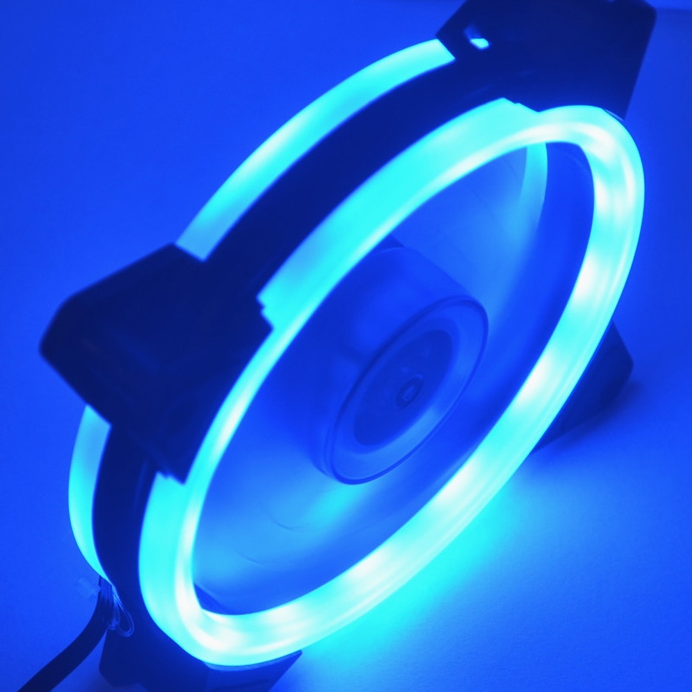 universell datamaskin vifte 120mm 15 ledet dobbel blenderåpning stille pc datamaskin tilfelle kjølevifte 120 x 120 x 25mm kjøligere væskebærende rgb vifter