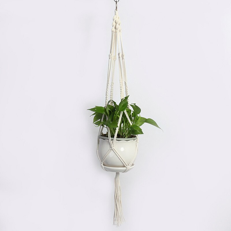 Gardening Pots Net Bag Hanging Basket Hand-Woven Cotton Rope Flower Pots Hanging Planter American Home Gardening Supplies