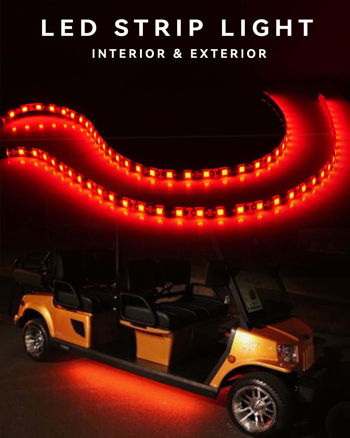 2 Stuks 60Cm 24Inch Led Strip Licht 5050LED 36SMD Voor Richtingaanwijzer Drl Rijden Licht Auto Motor Boot rv Trailer Decoratieve Licht: Rood