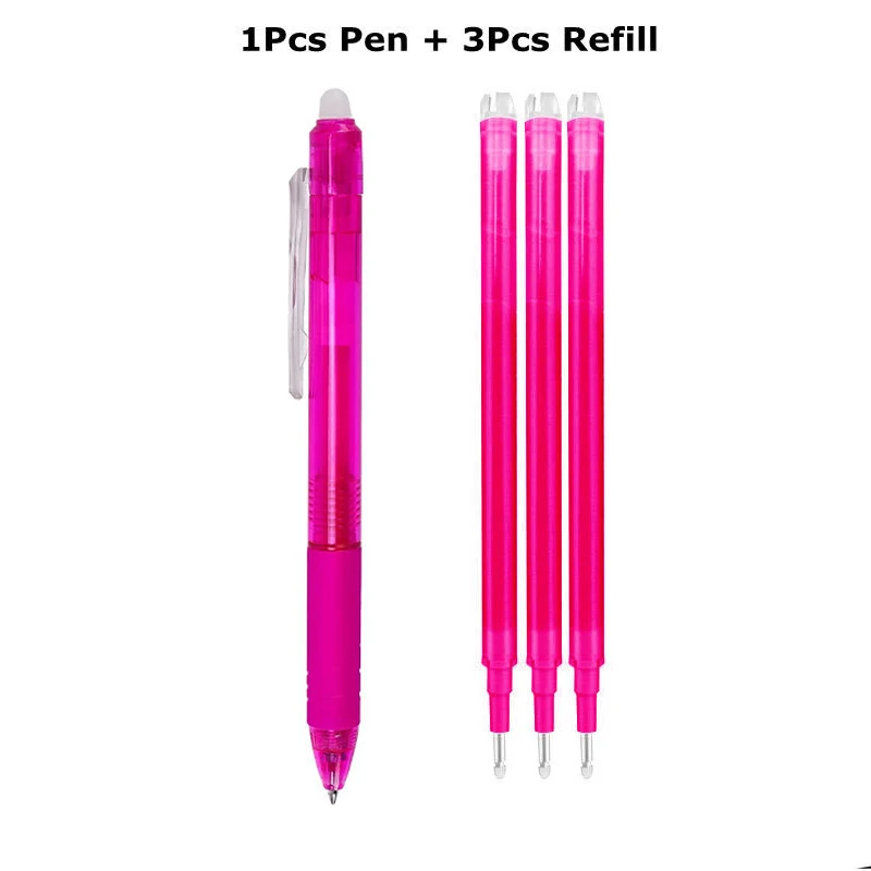 Farver 0.5/0.7mm magisk udtrækkelig sletbar pen gelpen sæt sletbar refill stang kontor skole skriveværktøj pressepen: Lysegul / Flerfarvet