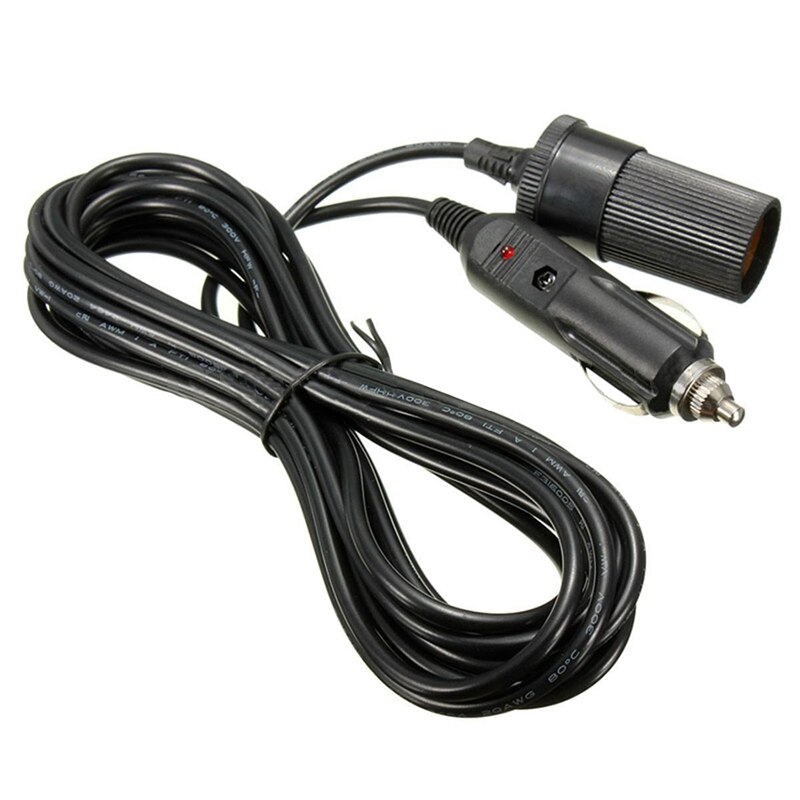 5m 12v auto sigarettenaansteker verlengkabel kabel oplader stopcontact adapter