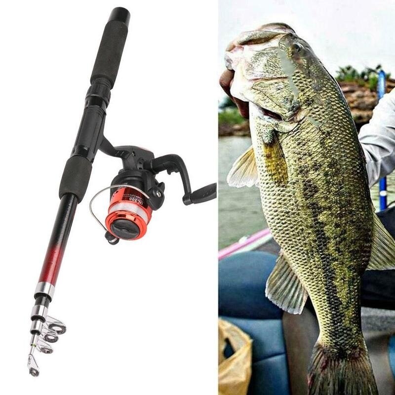 1 Set Fishing Rod Combo Kit Fishing Reel Gear Pole Portable Durable Reel With Throwing Rod Gear Set Set Pole Line Fishing P9U1