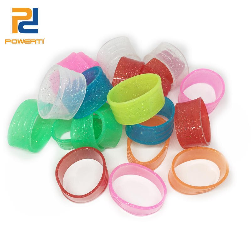 Powerti 10 Stks/partij Twinkle Siliconen Tennisracket Grip Ring Voor Tennis Racket Sport Kit Overgrip Willekeurige Kleur