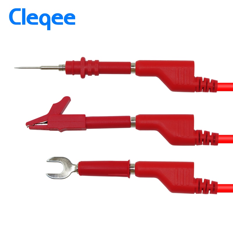 Cleqee P1036B Serie 4 Mm Banana Banana Plug Test Lead Kit Voor Multimeter Met Alligator Clip U-Type & Punctie Testen Probe Kit