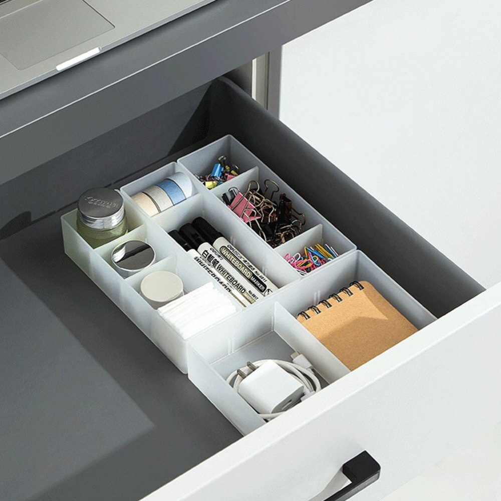 2pcs Home Office Storage Box Sundries Compartment Multi-purpose Storage Case