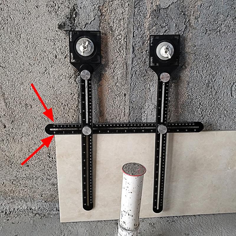 Wielofunkcyjne, regulowane narzędzie robić murowania, szkło, stały kątomierz, szablon robić lokalizowania otworów w płytkach