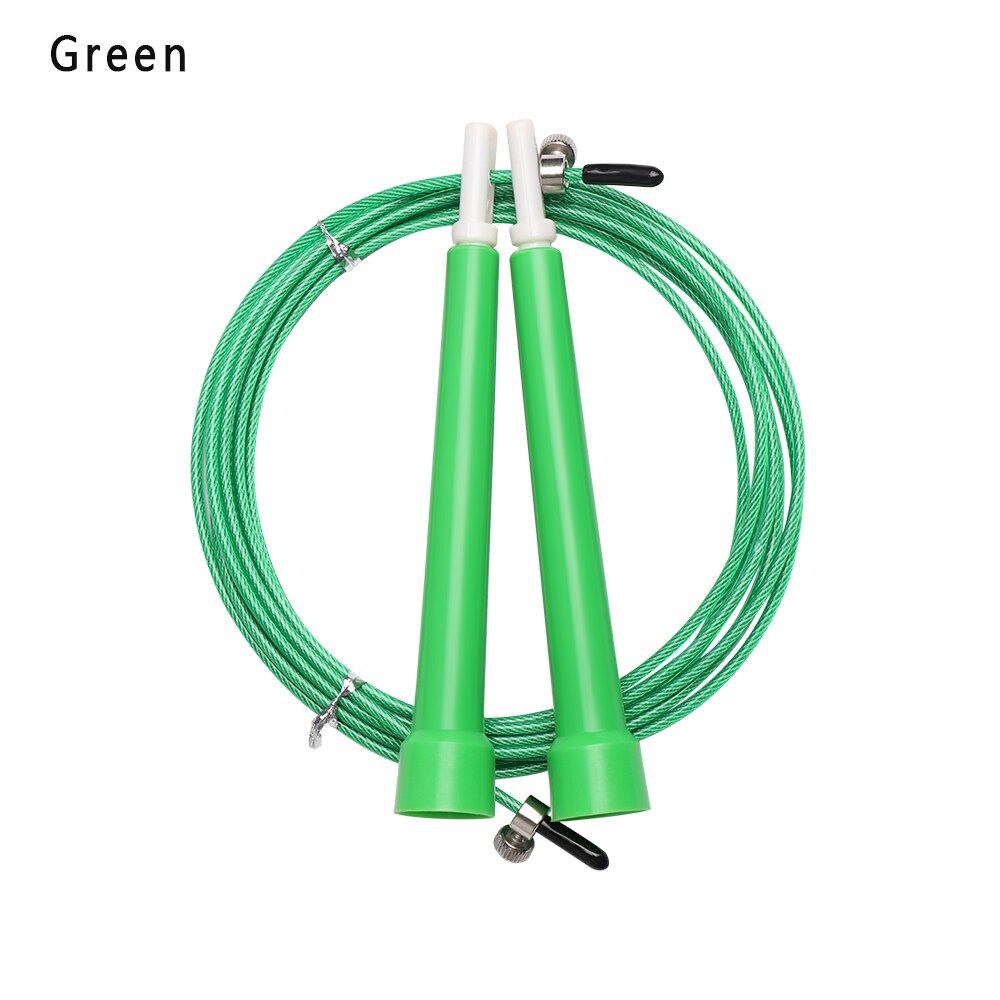 1PC ABS Handle Adjustable Steel Wire Jump Ropes Aerobic Exercise Lose Weight Skiping Rope Body Building Fitness Accessories: Green