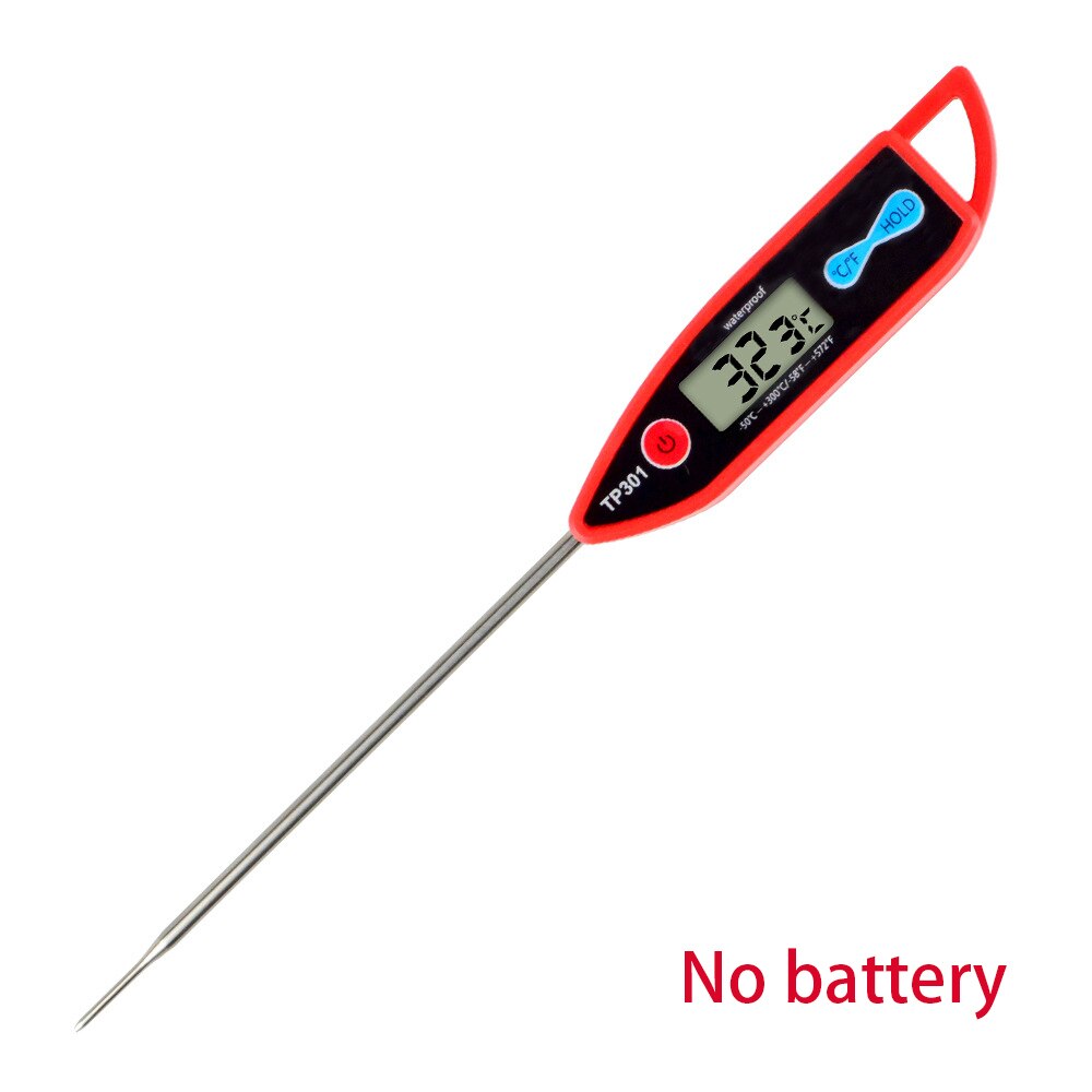 TP300 Food Digital Thermometer For Kitchen BBQ Probe Meat Water Milk Household Cooking Electronic Oven Thermometer Gauge Tools: Red -3